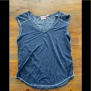 Juicy Couture Blue V neck Semi-sheer sleeveless tank. Size M